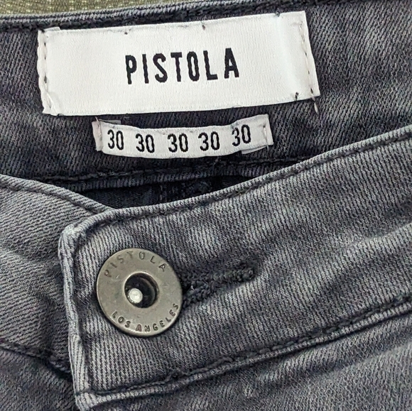 Pistola Anthropologie Topanga Cargo Zipper Moto Skinny Jeans Gray Crop. Size 30 - Picture 6 of 8
